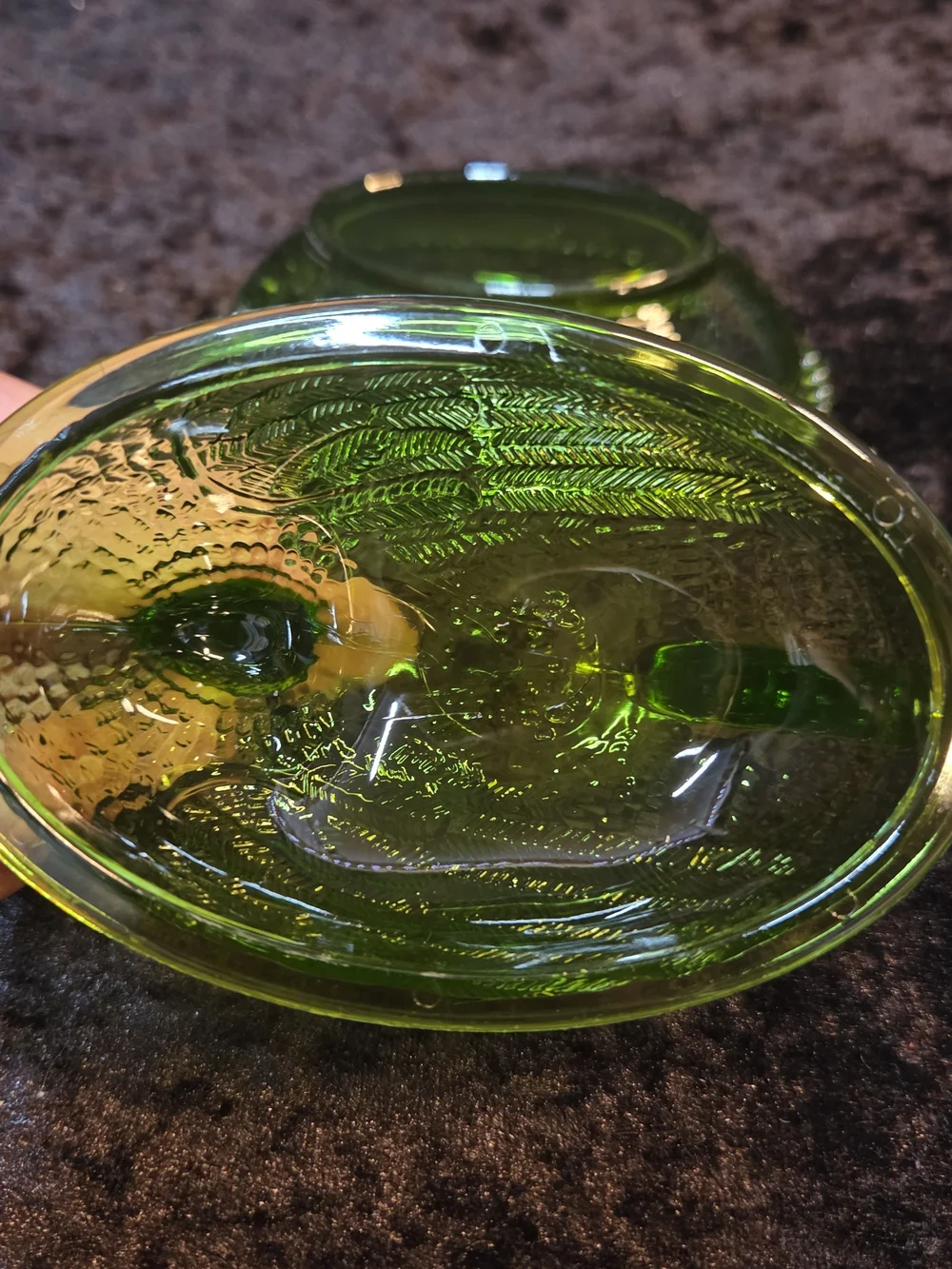 Green Hen on a Nest Unbranded Acrylic (Plastic) Measures 5 Inches Long